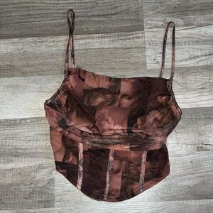 SHEIN Brown Patterned Camisole Top
